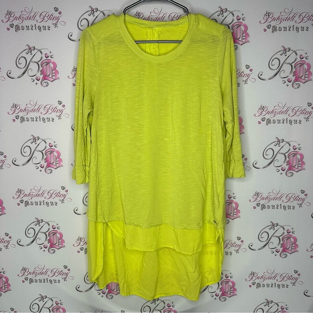 Seven7 Melissa McCarthy top long sleeve long flowy Bright Layered Top